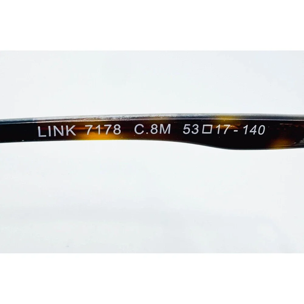 Link Occhiali Eyeglasses Men Black Brown Semi-Rimless 7178 C.8M 53-17-140